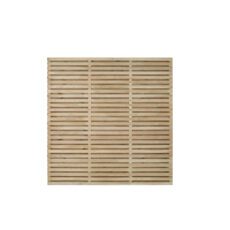 5013053168011 1 1.8m x 1.8m Pressure Treated Contemporary Double Slatted Fence Panel Pack of 5.jpg